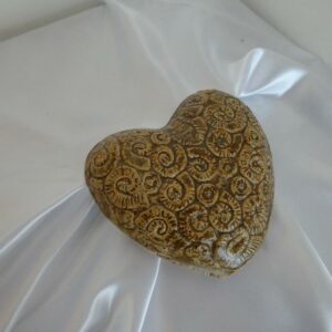 Boîte en Grès Chamotté Émaillé Beige à Effets