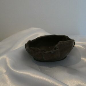 Petit Vase Bonsaï en Grès Noir Émaillé