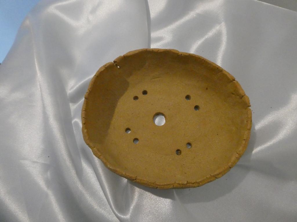 Petit Vase Ovale en Grès Beige pour Bonsaï – Image 2