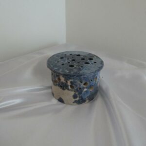 Photophores en Argile Lisse Blanche Émaillée Bleu à Effets