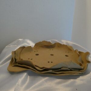 Plaque Feuilletée en Grès Beige Brut pour Bonsaï