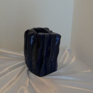 Vase en Grès Chamotté Émaillé Bleu de Sèvres