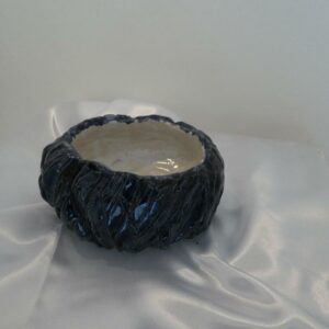 Vase en Grès Blanc Chamotté Emaillé Bleu de Sèvre