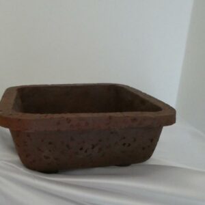 Vase rectangulaire en grès rouge pour bonsaï